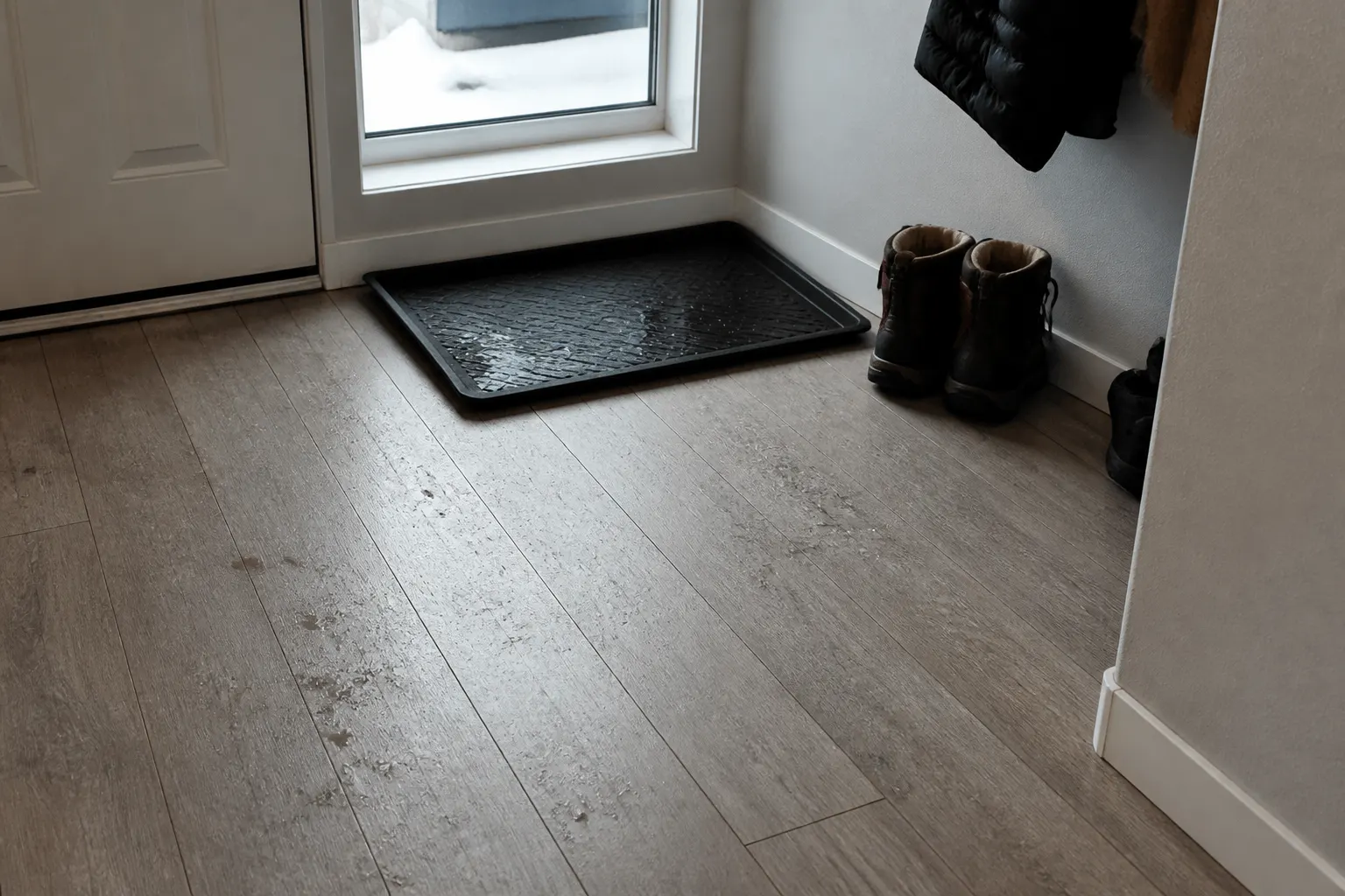 Entry grit after winter house cleaning in Anchorage