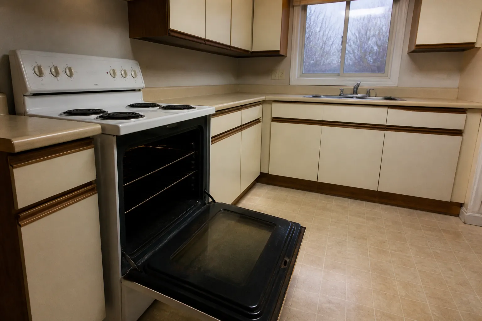 Oven interior after move-out cleaning in Fairbanks
